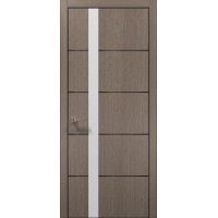 Двері Папа Карло PLATO PL-12 Дуб сірий, кромка алюміній чорний