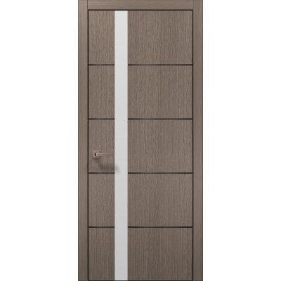 Двери Папа Карло PLATO PL-12 Дуб серый, кромка алюминий черный