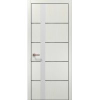 Двері Папа Карло PLATO PL-12 Ясен білий, кромка алюміній чорний