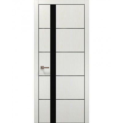 Двери Папа Карло PLATO PL-12 Ясень белый, кромка алюминий черный