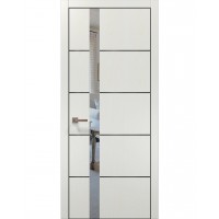 Двері Папа Карло PLATO PL-12 Ясен білий, кромка алюміній чорний