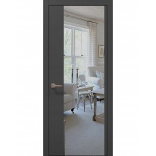 Двері Папа Карло PLATO PL-13 Темно сірий супермат, кромка алюміній чорний