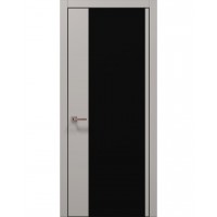 Двери Папа Карло PLATO PL-13 Светло серый супермат, кромка алюминий черный