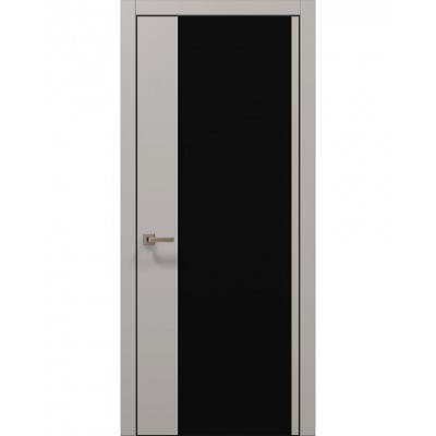 Двері Папа Карло PLATO PL-13 Світло сірий супермат, кромка алюміній чорний