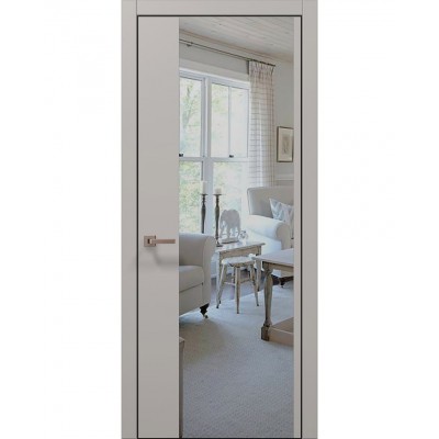 Двері Папа Карло PLATO PL-13 Світло сірий супермат, кромка алюміній чорний