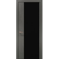 Двері Папа Карло PLATO PL-13 Бетон сірий, кромка алюміній чорний