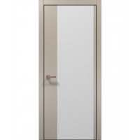 Двері Папа Карло PLATO PL-13 Дуб кремовий, кромка алюміній чорний