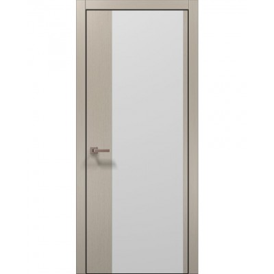 Двері Папа Карло PLATO PL-13 Дуб кремовий, кромка алюміній чорний