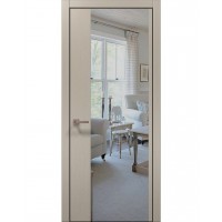 Двері Папа Карло PLATO PL-13 Дуб кремовий, кромка алюміній чорний