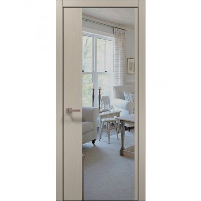 Двері Папа Карло PLATO PL-13 Дуб кремовий, кромка алюміній чорний