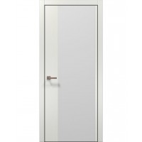 Двери Папа Карло PLATO PL-13 Ясень белый, кромка алюминий черный
