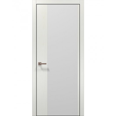 Двери Папа Карло PLATO PL-13 Ясень белый, кромка алюминий черный