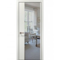 Двери Папа Карло PLATO PL-13 Ясень белый, кромка алюминий черный