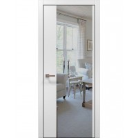 Двері Папа Карло PLATO PL-13 Білий матовий, кромка алюміній чорний
