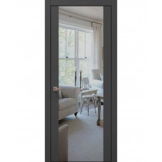 Двері Папа Карло PLATO PL-14 Темно сірий супермат, кромка алюміній чорний