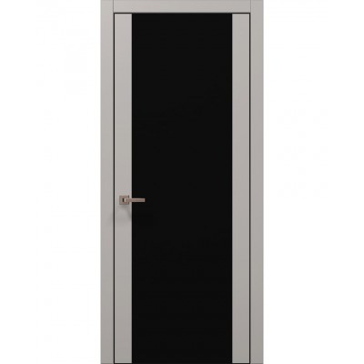 Двері Папа Карло PLATO PL-14 Світло сірий супермат, кромка алюміній чорний