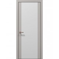 Двері Папа Карло PLATO PL-14 Світло сірий супермат, кромка алюміній чорний