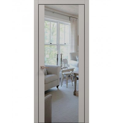 Двері Папа Карло PLATO PL-14 Світло сірий супермат, кромка алюміній чорний