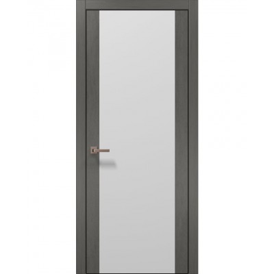 Двери Папа Карло PLATO PL-14 Бетон серый, кромка алюминий черный
