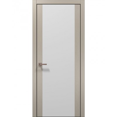 Двері Папа Карло PLATO PL-14 Дуб кремовий, кромка алюміній чорний