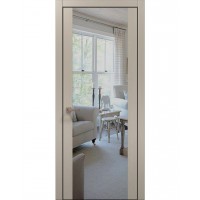 Двері Папа Карло PLATO PL-14 Дуб кремовий, кромка алюміній чорний