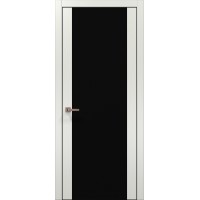 Двері Папа Карло PLATO PL-14 Ясен білий, кромка алюміній чорний