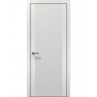 Двері Папа Карло PLATO PL-14 Ясен білий, кромка алюміній чорний