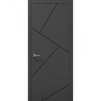 Двери Папа Карло PLATO PL-15 Темно серый супермат, кромка АВС