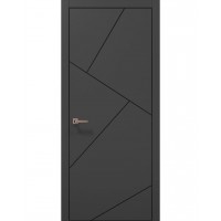 Двері Папа Карло PLATO PL-15 Темно сірий супермат, кромка алюміній чорний