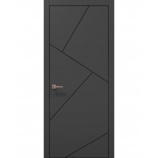 Двері Папа Карло PLATO PL-15 Темно сірий супермат, кромка алюміній чорний