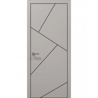 Двері Папа Карло PLATO PL-15 Світло сірий супермат, кромка алюміній чорний