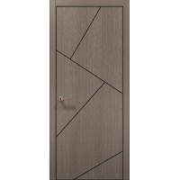 Двері Папа Карло PLATO PL-15 Дуб сірий, кромка алюміній чорний