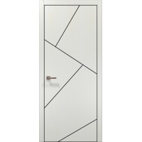 Двері Папа Карло PLATO PL-15 Ясен білий, кромка алюміній чорний