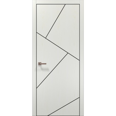 Двери Папа Карло PLATO PL-15 Ясень белый, кромка алюминий черный