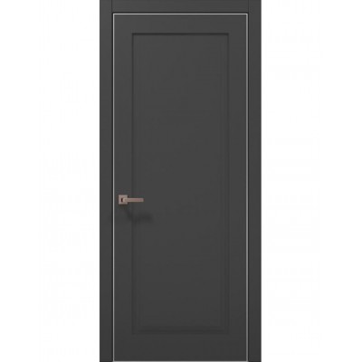 Двері Папа Карло STYLE ST-01 Темно сірий супермат, кромка алюміній сірий