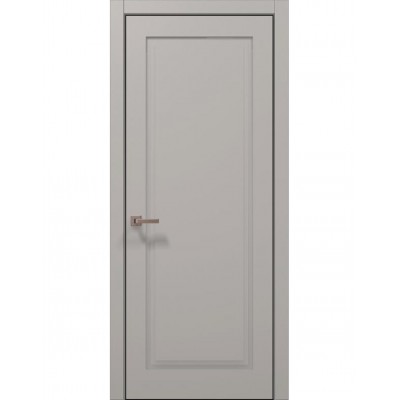 Двері Папа Карло STYLE ST-01 Світло сірий супермат, кромка алюміній чорний