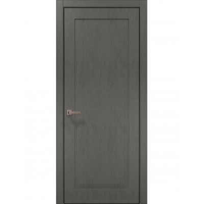 Двері Папа Карло STYLE ST-01 Бетон сірий, кромка алюміній чорний