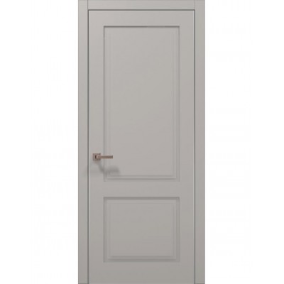 Двері Папа Карло STYLE ST-02 Світло сірий супермат, кромка алюміній сірий