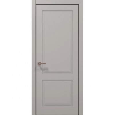 Двері Папа Карло STYLE ST-02 Світло сірий супермат, кромка алюміній чорний