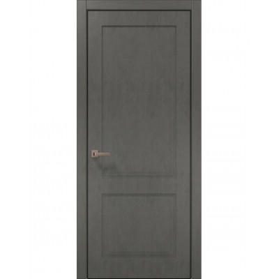 Двері Папа Карло STYLE ST-02 Бетон сірий, кромка алюміній чорний