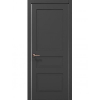 Двері Папа Карло STYLE ST-03 Темно сірий супермат, кромка алюміній сірий