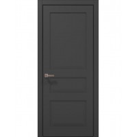 Двері Папа Карло STYLE ST-03 Темно сірий супермат, кромка алюміній чорний