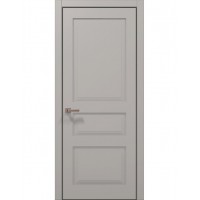 Двері Папа Карло STYLE ST-03 Світло сірий супермат, кромка алюміній чорний