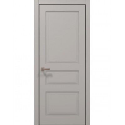 Двері Папа Карло STYLE ST-03 Світло сірий супермат, кромка алюміній чорний