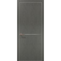 Двері Папа Карло PLATO PL-21 Бетон сірий, кромка алюміній срібло