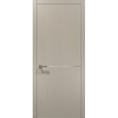 Двері Папа Карло PLATO PL-21 Дуб кремовий, кромка алюміній срібло