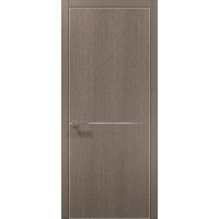 Двери Папа Карло PLATO PL-21 Дуб серый, кромка алюминий серебро