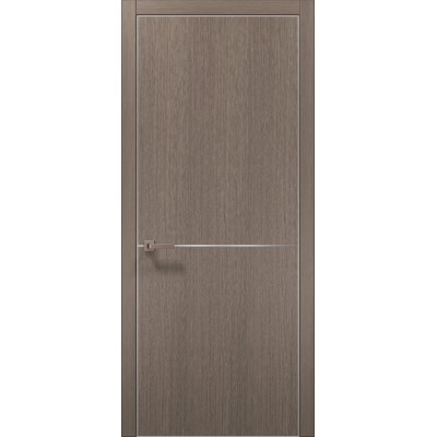 Двери Папа Карло PLATO PL-21 Дуб серый, кромка алюминий серебро