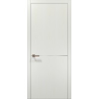 Двері Папа Карло PLATO PL-21 Ясен білий, кромка алюміній срібло