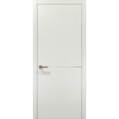 Двері Папа Карло PLATO PL-21 Ясен білий, кромка алюміній срібло